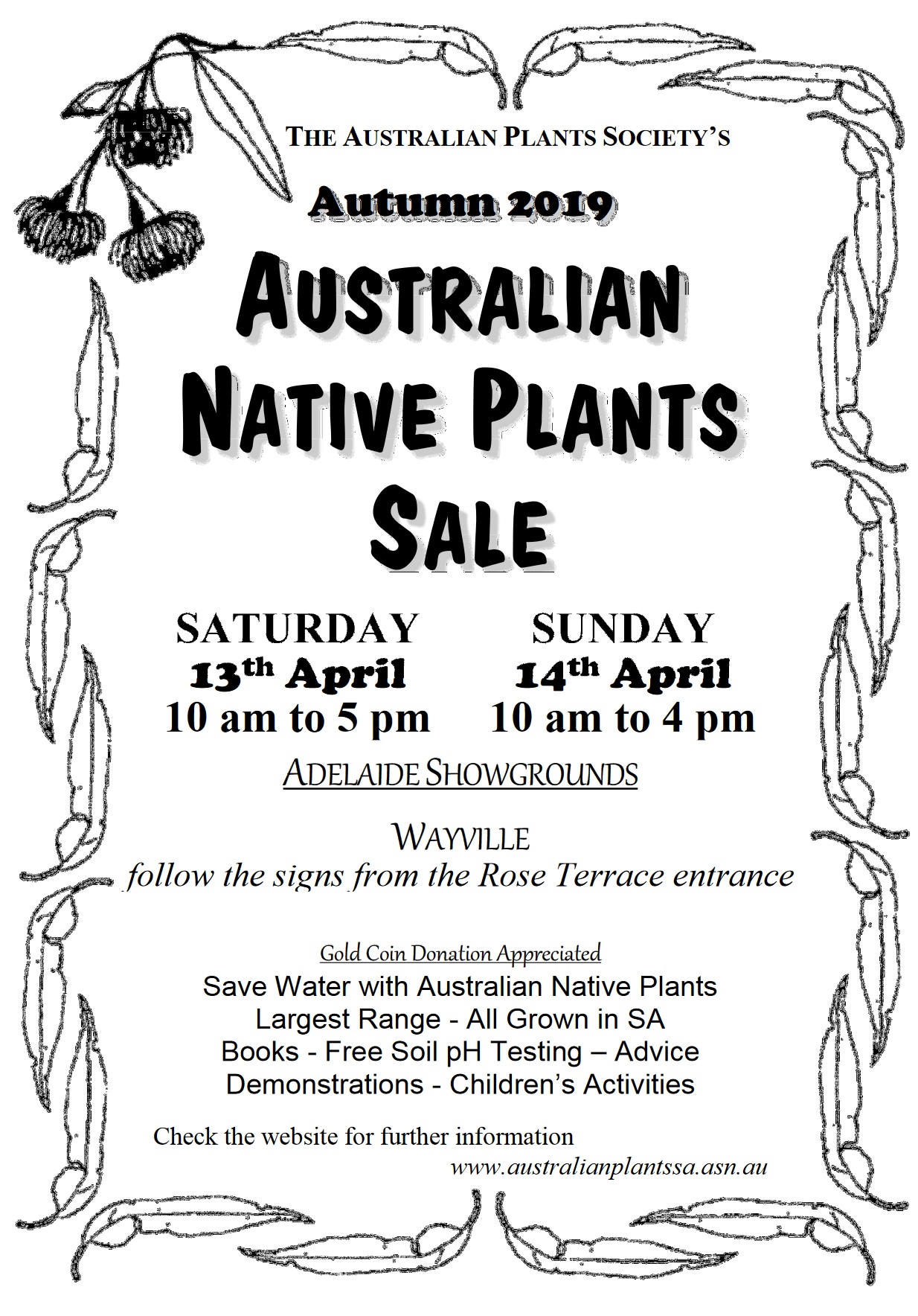 AUSTRALIAN PLANT SOCIETY SA AUTUMN EXPO AND PLANT SALE 2019