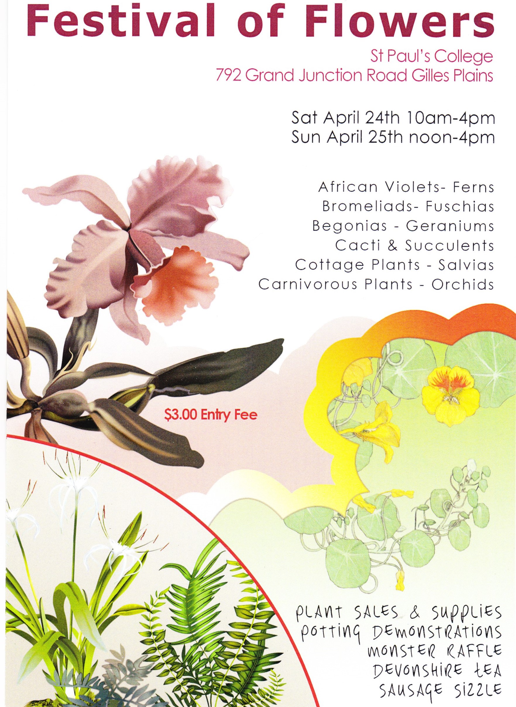 Festival of Flowers flyer for April 2021